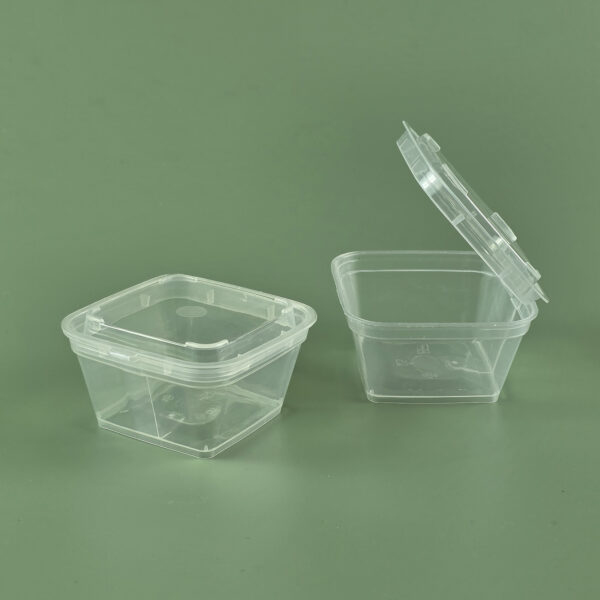 ถ้วยน้ำจิ้มฝาติดทรงเหลี่ยม 1oz. ถ้วยน้ำจิ้มพลาสติก (ลังละ 1,000ใบ) - Image 2
