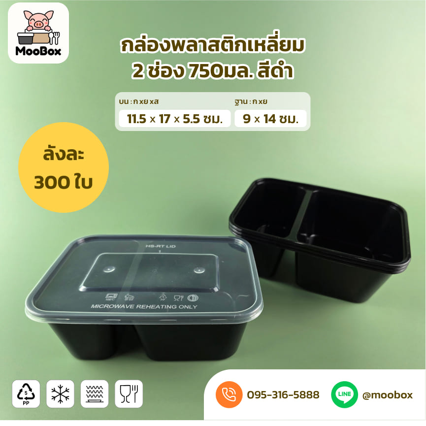 กล่องข้าว กล่องอาหาร กล่องข้าว 2 ช่อง